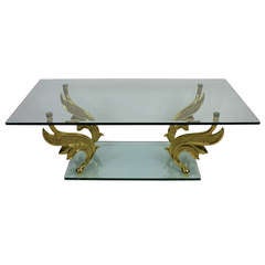 A Large French Gilt Bronze&Plate Glass Occasional Table