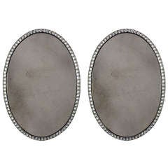 A Pair Of Large Georgian iii Style Studded Irish Mirrors
