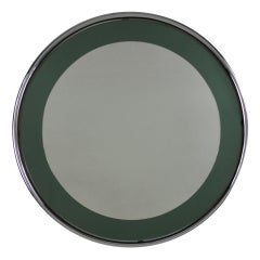 An Italian Circular Mirror With Coloured Border