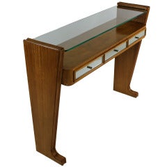 A Stylish Italian Console With Mirrored Drawers