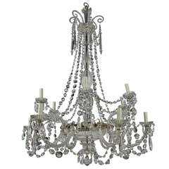 Fine English Cut-Glass Chandelier by Perry & Co