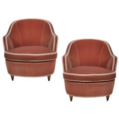 A Pair Of Elegant Armchairs In The Style Of Ulrich