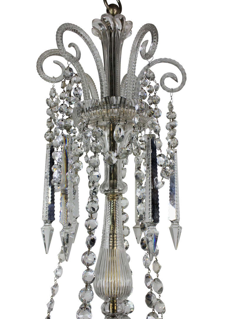 19th Century Fine English Cut-Glass Chandelier by Perry & Co
