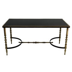 A Gilt Bronze Maison Jansen Occasional Table With Black Glass