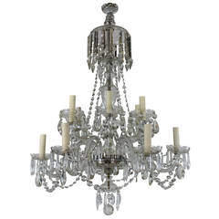 A Fine English Georgian Style Cut Glass Chandelier