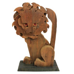 A Large 50
s French Carved Lion