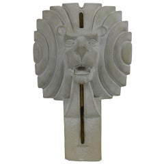 A French Modernist Stone Lions Head