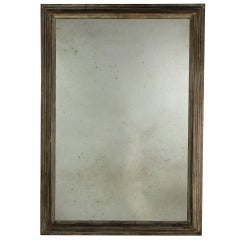 A Late 19th Century French Distressed Painted Mirror