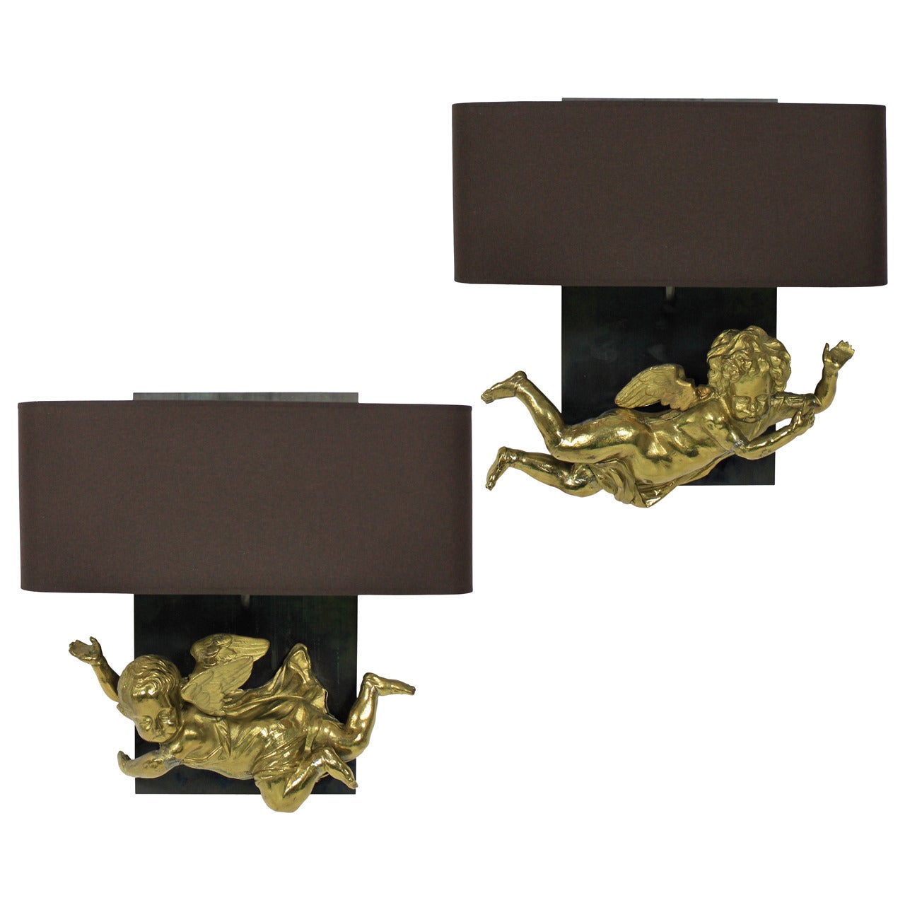 Pair of Cherub Wall Sconces at 1stDibs | cherub sconces, cherub wall