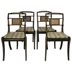 A Set Of Four Fine English Regency Dining Chairs