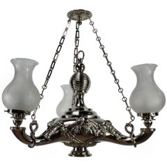 Antique An American Nickel Plated  'Colza' Light