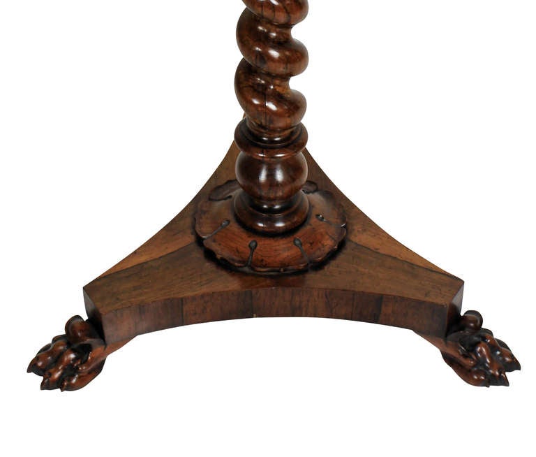 English A William IV Rosewood Pedestal Table