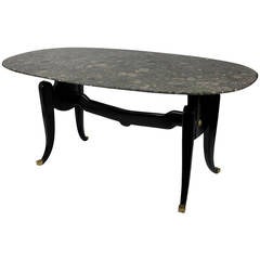 Italian Dining Table with a Stunning Fossil Marble Top