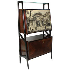 Beautiful Bar Cabinet in the Manner of Gio Ponti