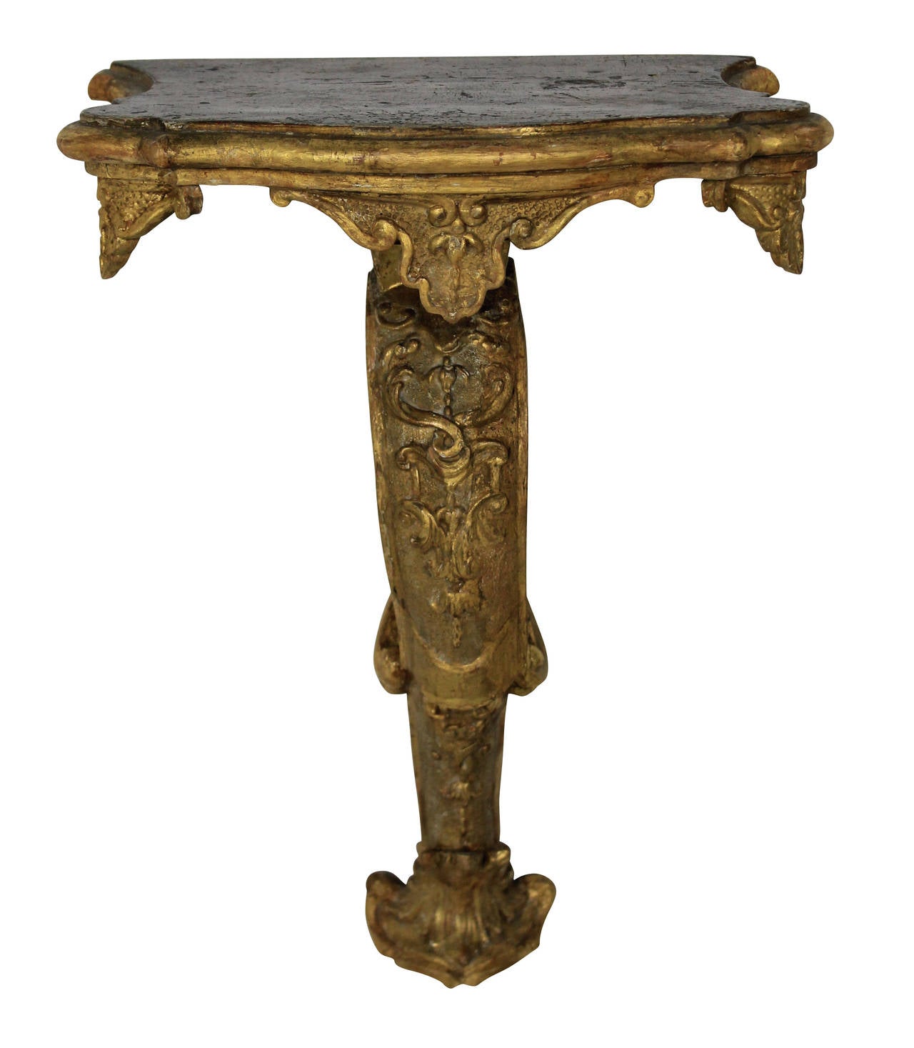 Pair of French Carved and Gilded Baroque Wall Brackets