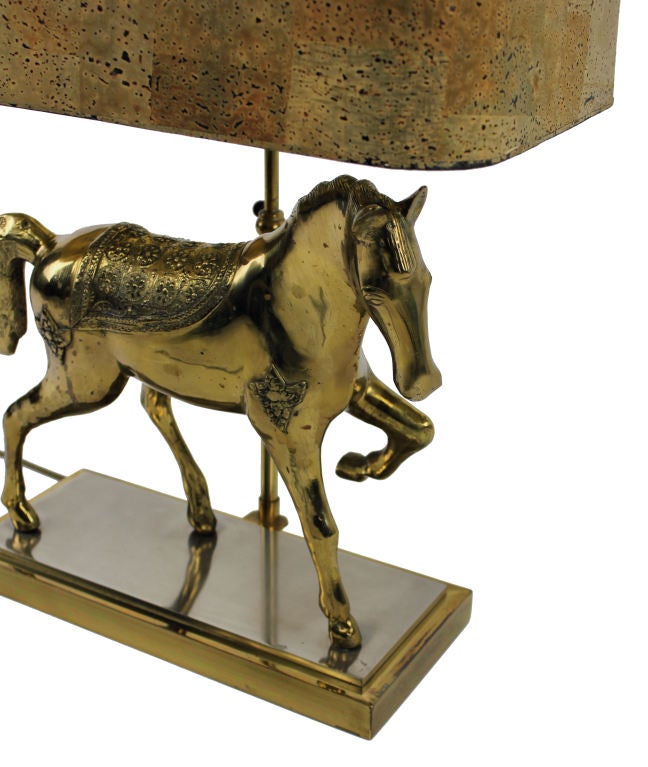 A Gilt Bronze Horse Lamp By Maison Jansen 1