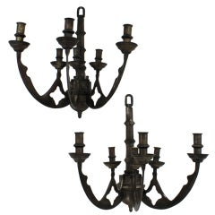 A Pair Of Large Flemish Gothic Wall Sconces