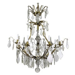 A Large French Cage Chandelier Of Fine Quality