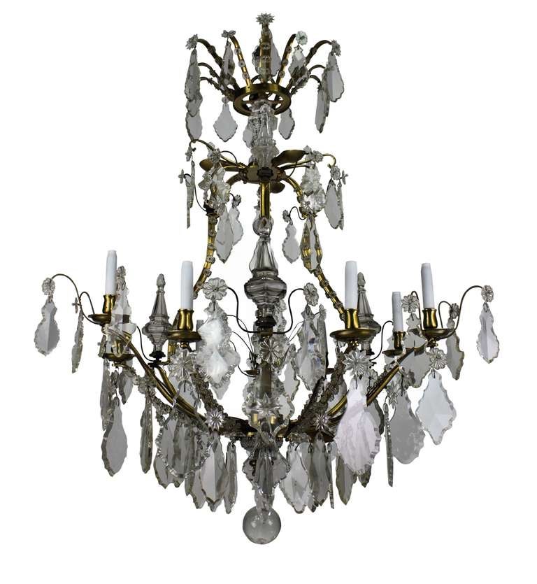 A Large French Cage Chandelier Of Fine Quality