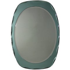 Vintage An Italian 50's Pale Green Bordered Mirror