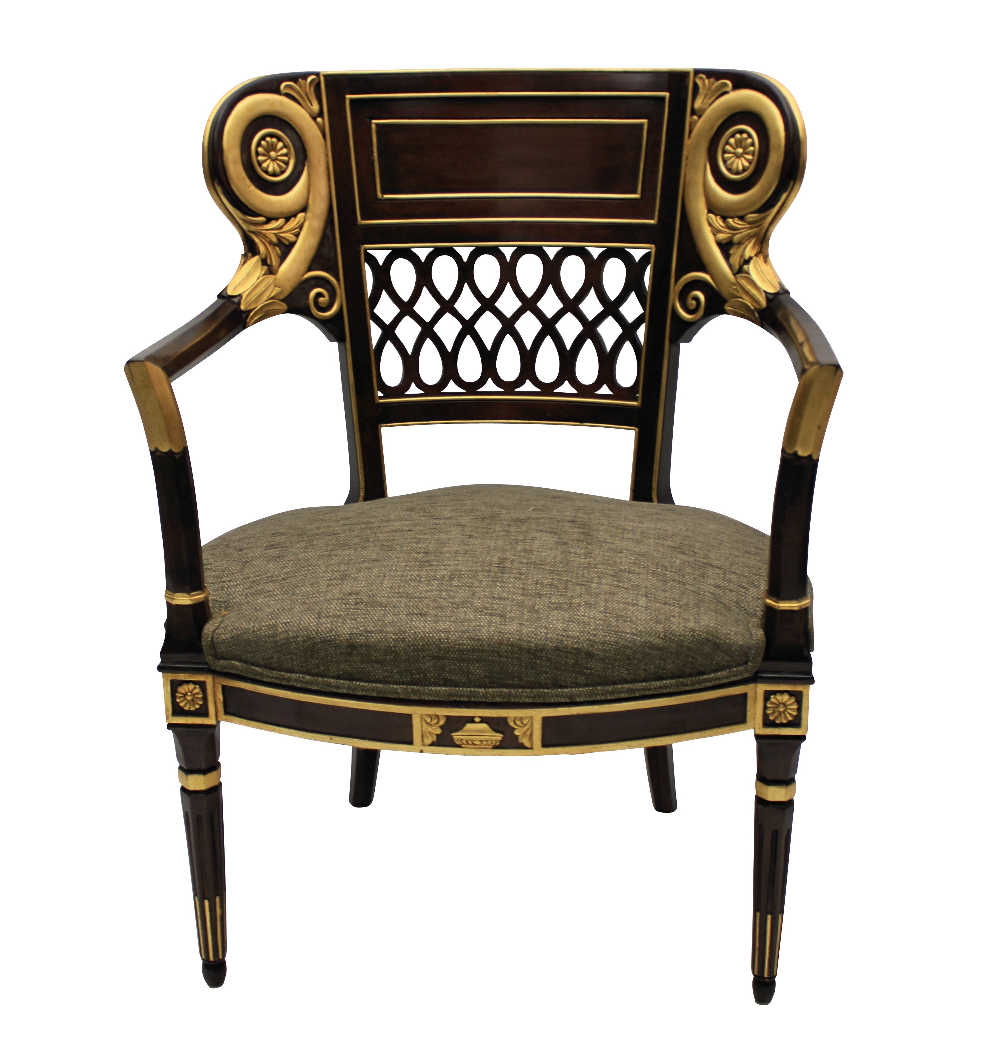 Fine Mahogany and Parcel Gilt Russian Armchair