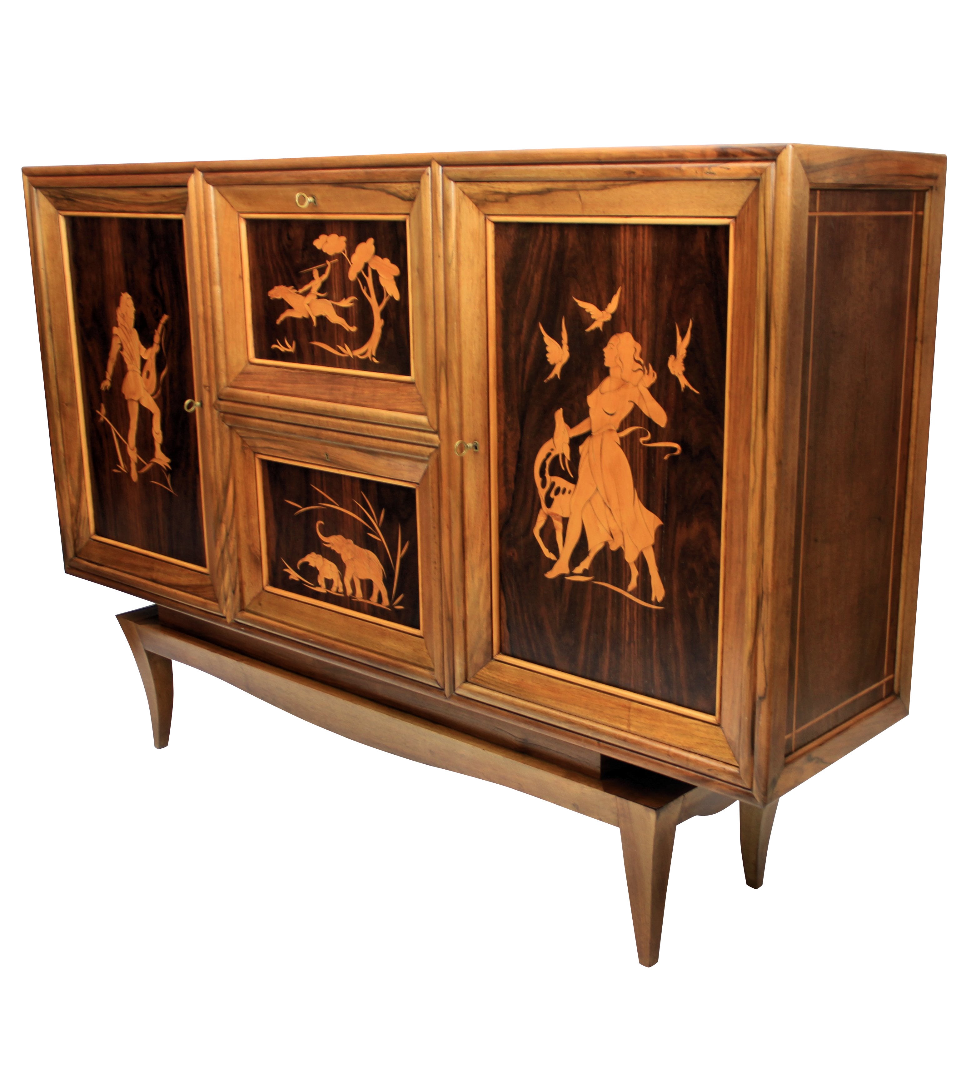 A Large Walnut Cabinet of Fine Quality Attributed to Colli