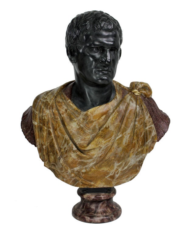 English An Impressive Pair Of Large 19th Century Roman Emperor Busts