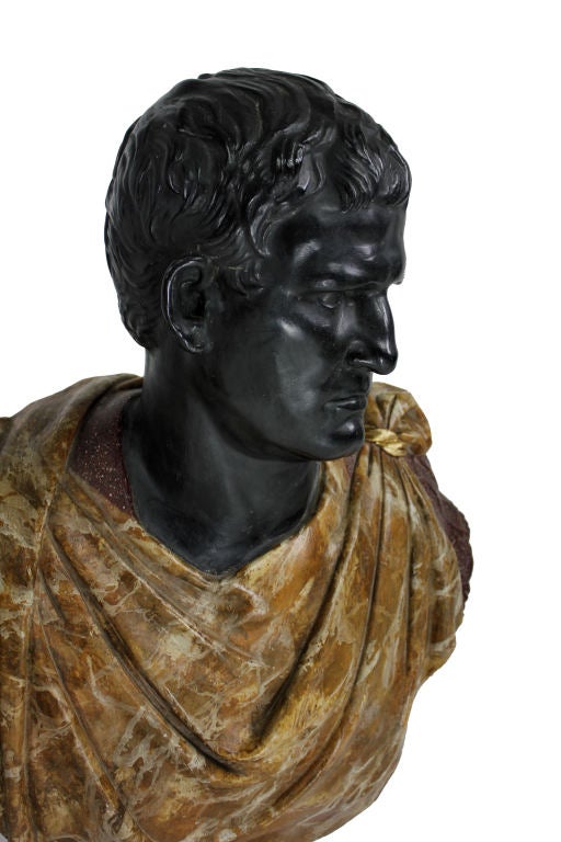 An Impressive Pair Of Large 19th Century Roman Emperor Busts 2