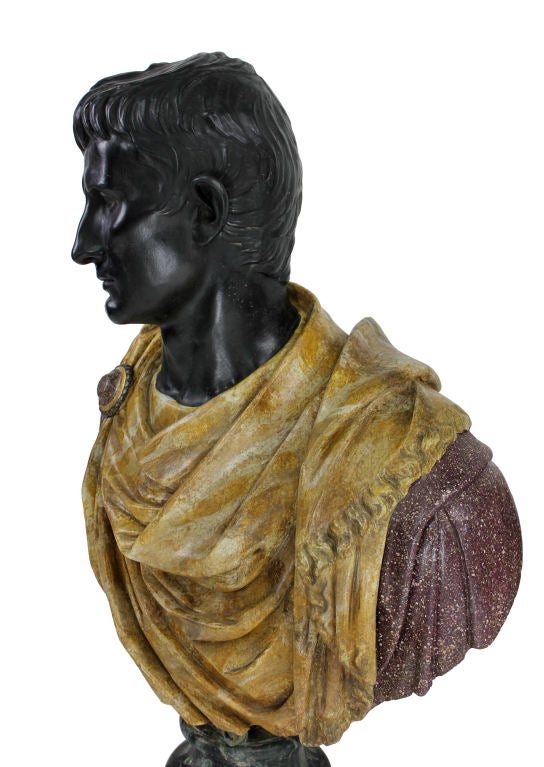 An Impressive Pair Of Large 19th Century Roman Emperor Busts 3