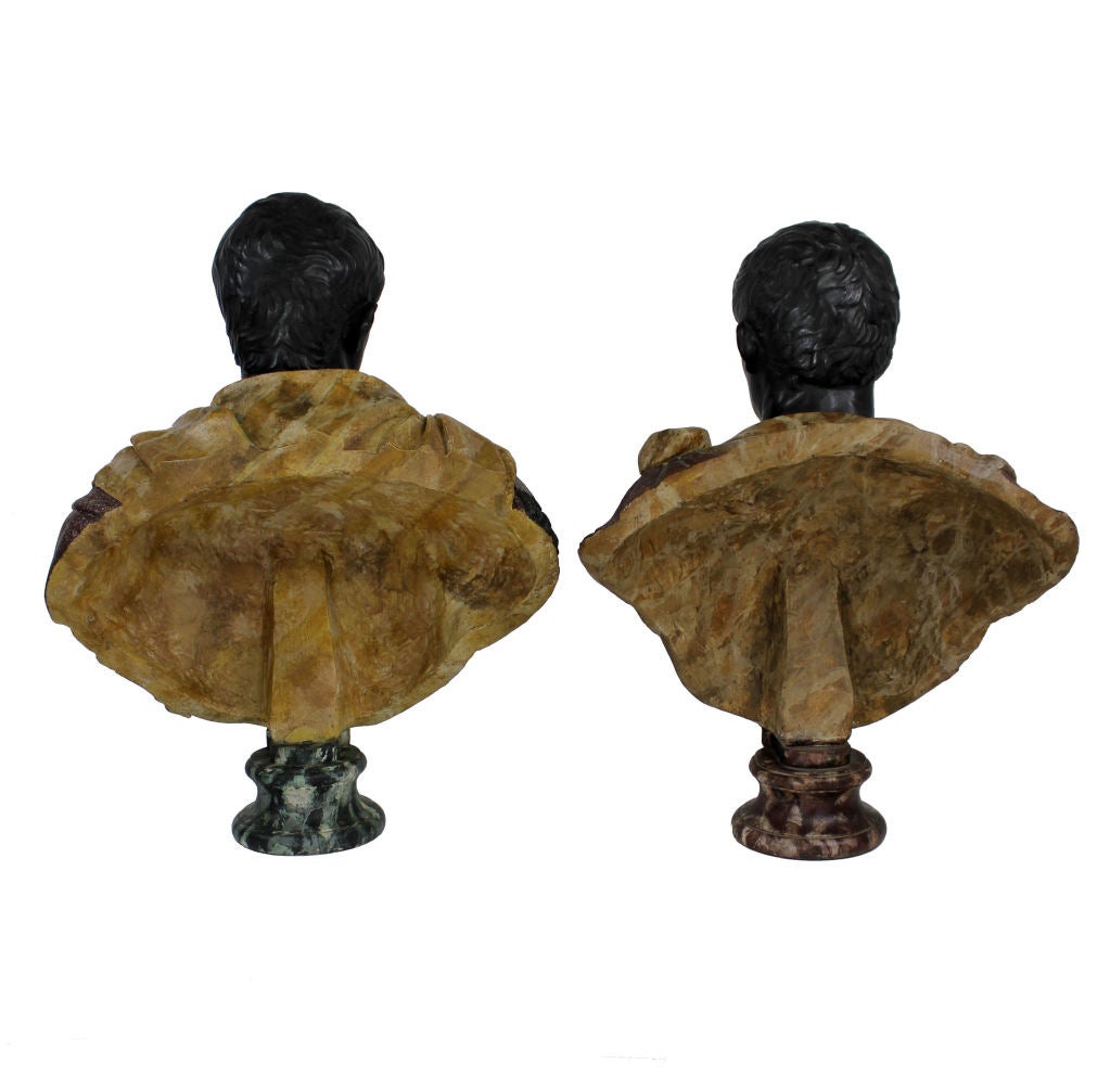 An Impressive Pair Of Large 19th Century Roman Emperor Busts 5