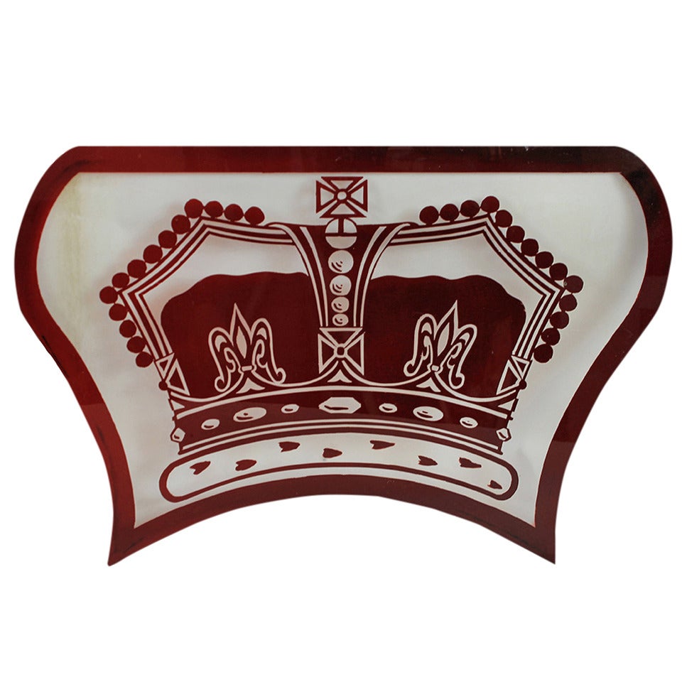 A 19th Century Piece of Glass Depicting a Royal Crown