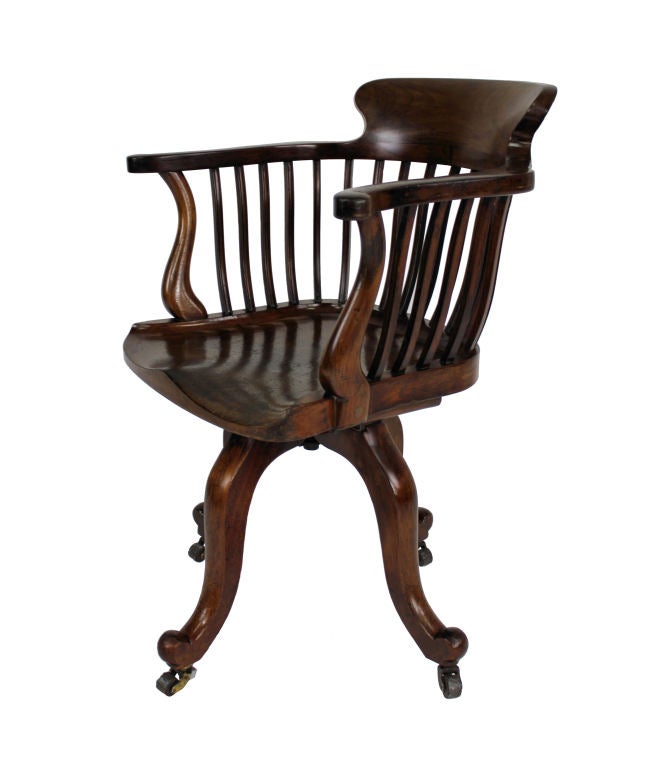19th Century An English Walnut Desk Chair By Edward Godwin