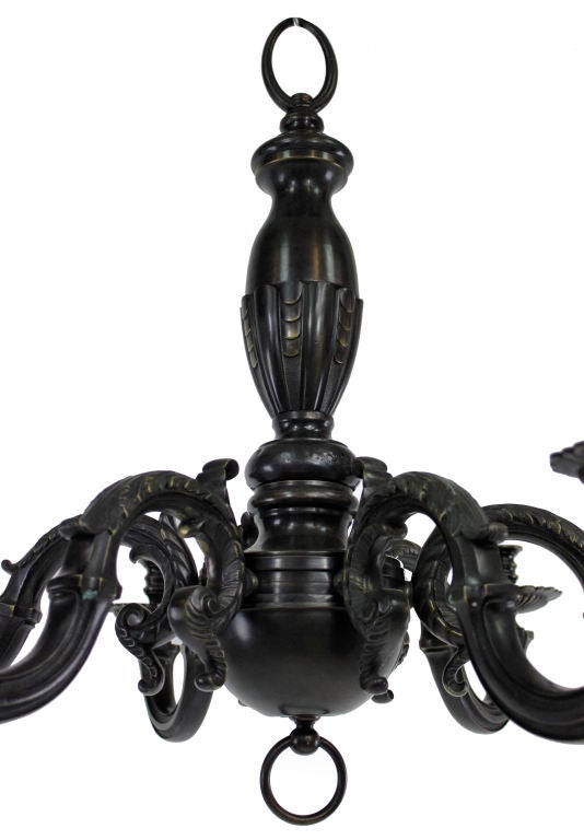 French A Louis Philippe Patinated Bronze Chandelier