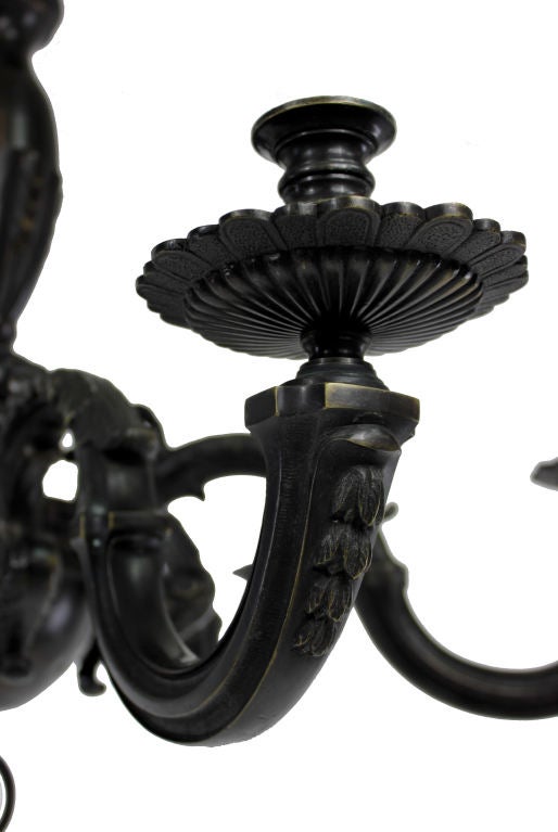 A Louis Philippe Patinated Bronze Chandelier In Good Condition In London, GB