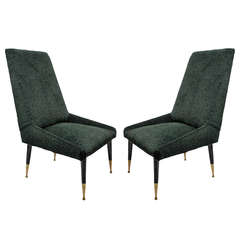 Pair of Cool Bedroom Chairs in Mohair