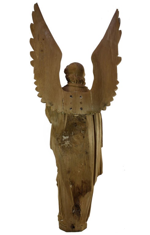 English A Large Carved Statue Of The Archangel Raphael