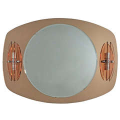 Fontana Arte Style Mirror with Sconces