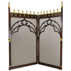 Antique Large 19th Century Two Fold Gothic Room Divider