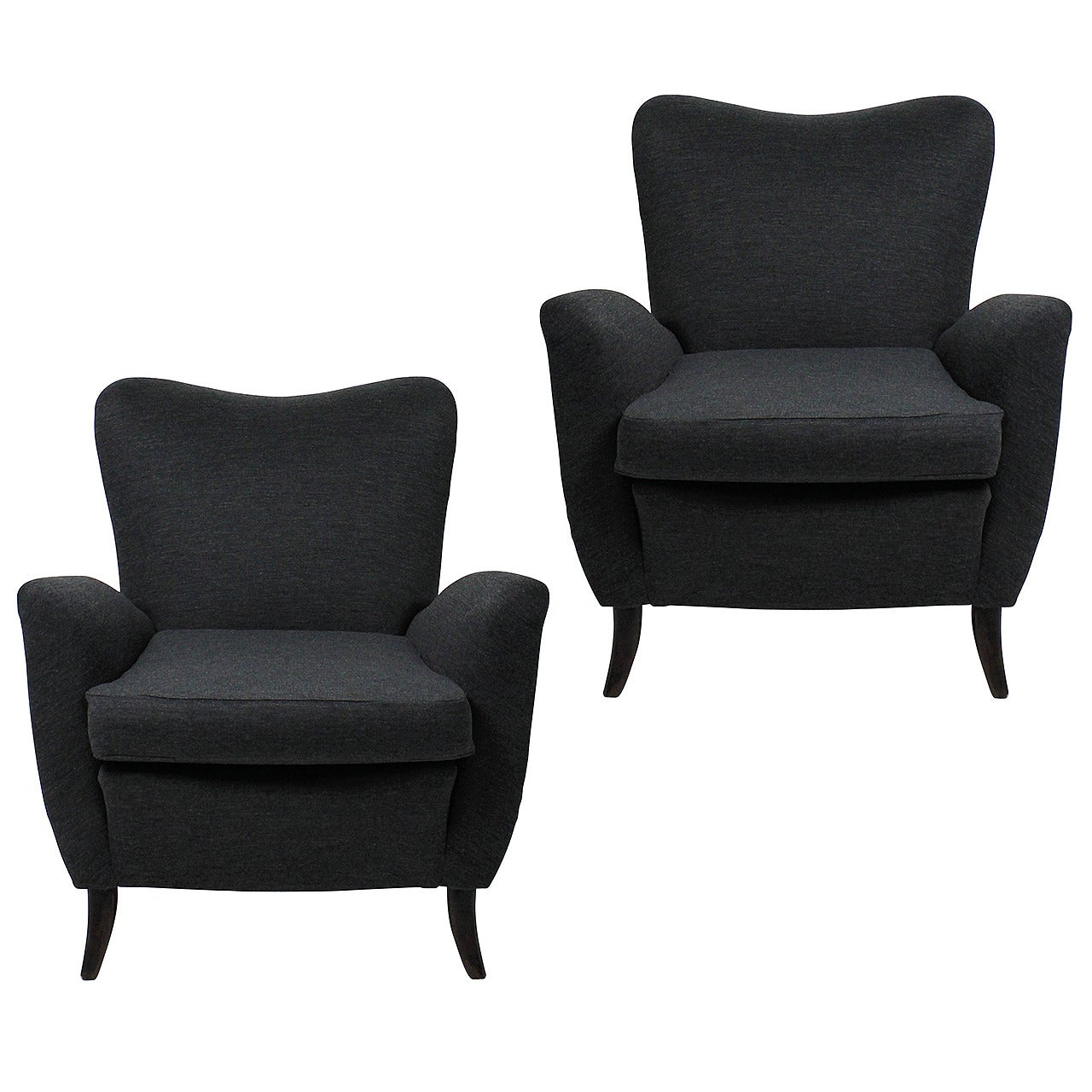 Pair of Italian Gio Ponti Style Armchairs