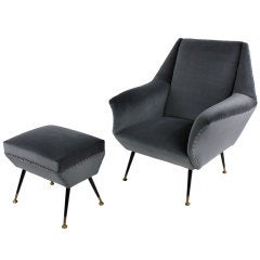 An Armchair & Matching Stool By Gio Ponti