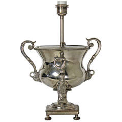 Antique Russian Silver Samovar, Now as Lamp
