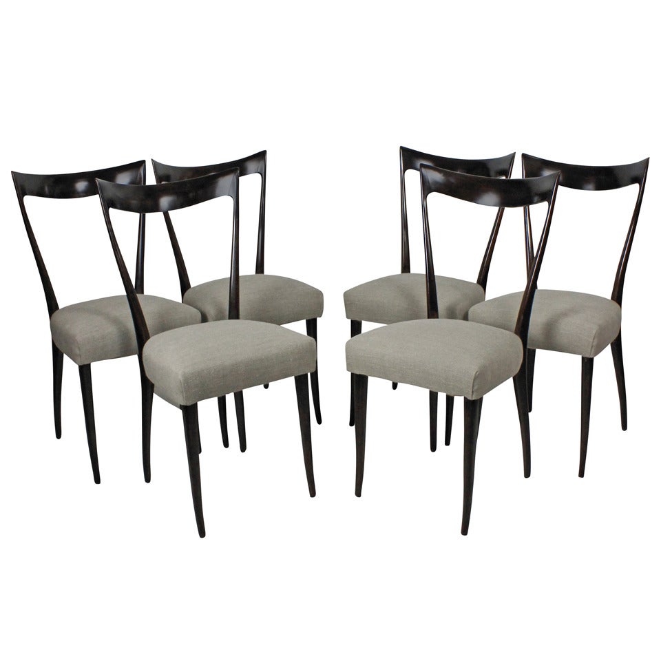 Six Elegant Italian Dining Chairs