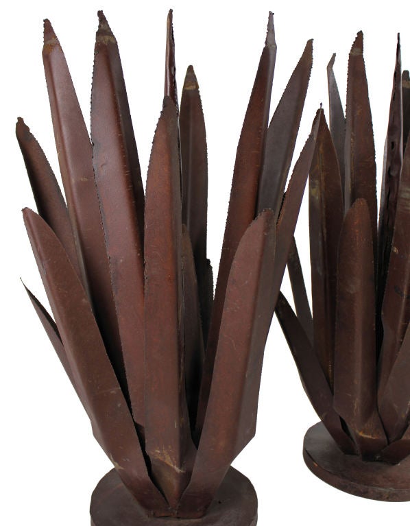 Mid-20th Century A Pair Of Large French Metal Cacti