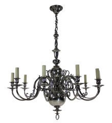 A Large Silver Plated Flemish Chandelier