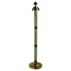 An Italian 50's Green Lucite & Brass Floor Lamp