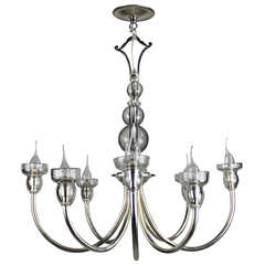 French Silver Plated and Glass Bobble Chandelier 9