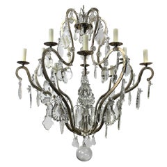 Vintage A French Silver Plated Cage Chandelier