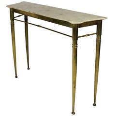 A 40
s Italian Gilt Brass 
Marble Hall Console