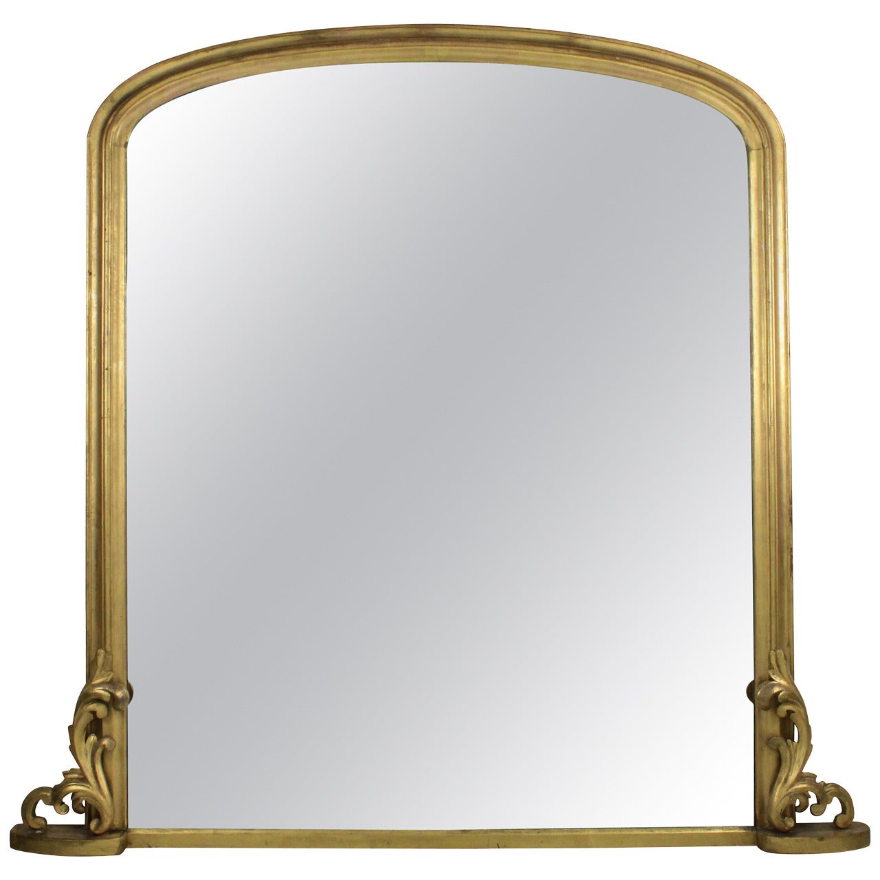 Large Water Gilded French Overmantel Mirror