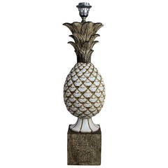 Vintage Italian Ceramic Pineapple Lamp
